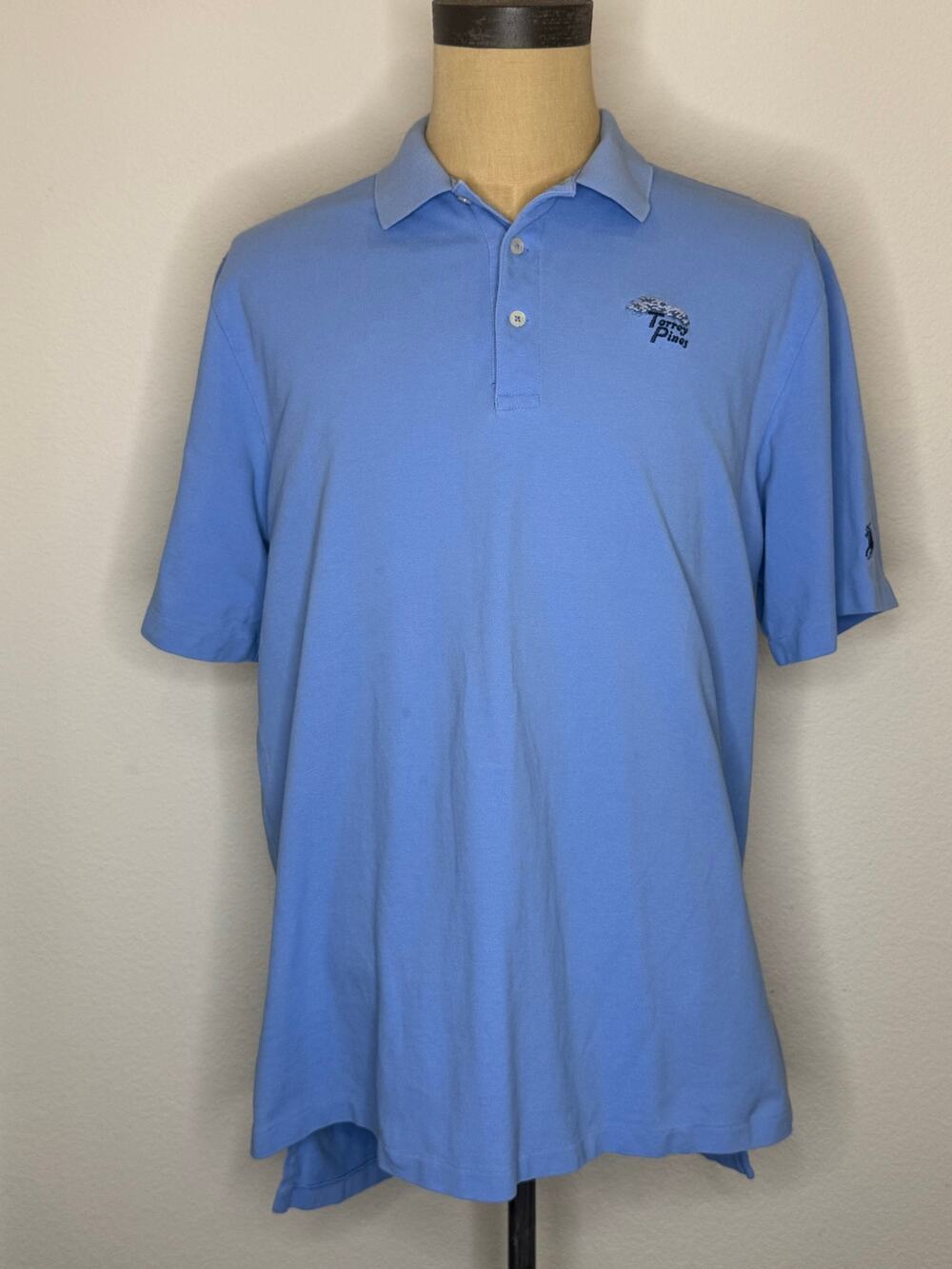 Men’s Polo Ralph Lauren Golf Torrey Pines light blue polo. Size XL
